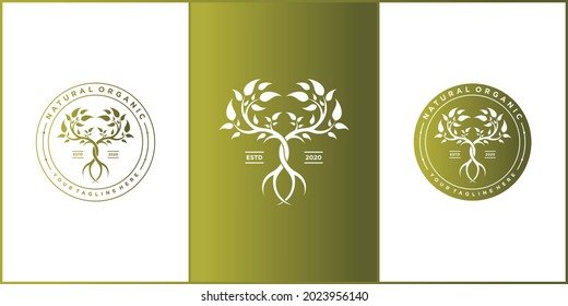 Tree logo design template with modern gradients colour style Premium vekto