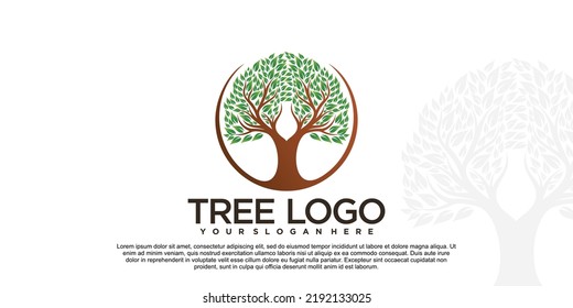 Tree logo design template Premium Vector