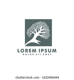 Tree logo design template vector, environment symbol icon