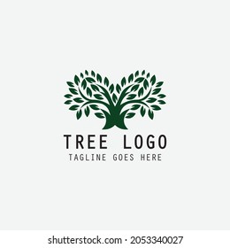 Tree logo design template. Vector illustration