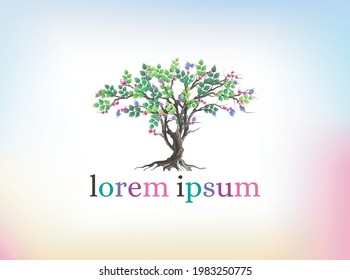 plantillas de diseño de logotipo de árbol, árbol hermoso y elegante