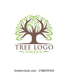 Tree Logo design vector illustration. Abstract Tree Logo vector in creative design concept for nature, agriculture and farm business. Tree Logo, icon, sign and symbol vector design illustration.