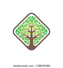Tree Logo design vector illustration. Abstract Tree Logo vector in creative design concept for nature, agriculture and farm business. Tree Logo, icon, sign and symbol vector design illustration.