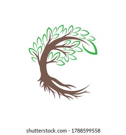 Tree Logo design vector illustration. Abstract Tree Logo vector in creative design concept for nature, agriculture and farm business. Tree Logo, icon, sign and symbol vector design illustration.
