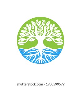 Tree Logo design vector illustration. Abstract Tree Logo vector in creative design concept for nature, agriculture and farm business. Tree Logo, icon, sign and symbol vector design illustration.