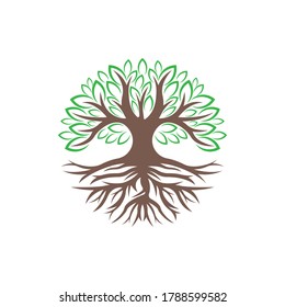 Tree Roots Logo Design Abstract Banyan Stock Vector (Royalty Free ...