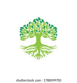 Tree Logo design vector illustration. Abstract Tree Logo vector in creative design concept for nature, agriculture and farm business. Tree Logo, icon, sign and symbol vector design illustration.