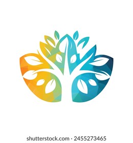 Ilustración vectorial de diseño de logotipo de árbol 