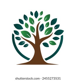Tree Logo Design Vector Illustration 