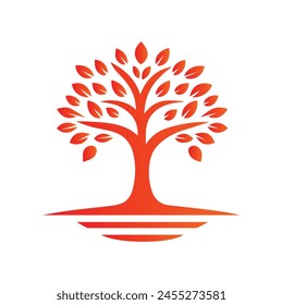 Ilustración vectorial de diseño de logotipo de árbol 