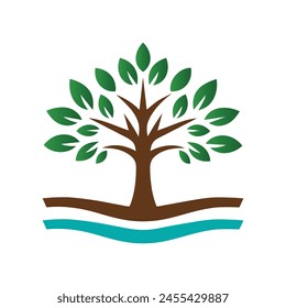Tree Logo Design Vector Illustration 