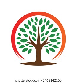 Tree Logo Design Vector Illustration 