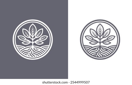 Ilustración vectorial de diseño de logotipo de árbol