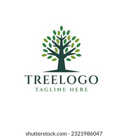 Tree logo design vector isolated, abstract tree logo design illustration