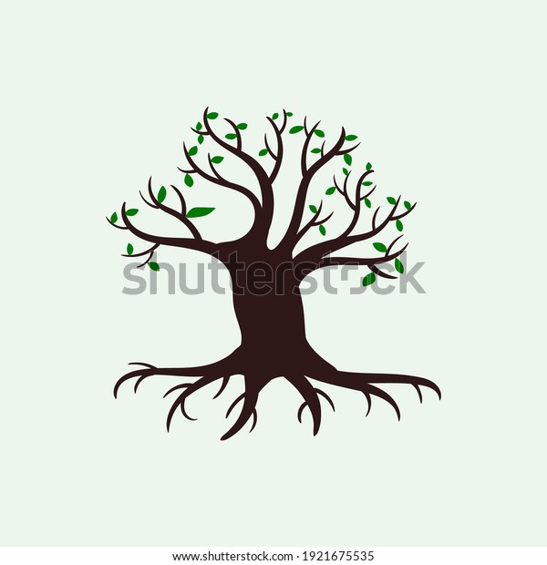 Tree\
logo design vector isolated, tree with round\
shape