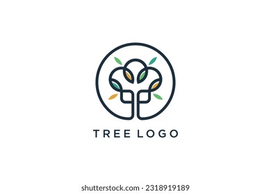 Tree logo design vector with modern creative concept