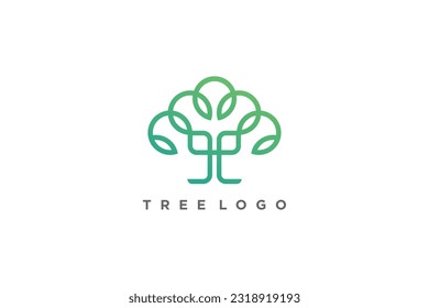 Tree logo design vector with modern creative concept