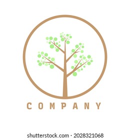 tree logo design vector, nature element logo design template