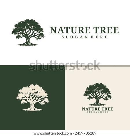 Tree logo design vector. Nature trees vector illustration. Oak tree logo concept