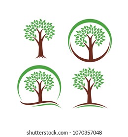 Tree Logo Design Vector Set
