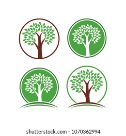 Tree Logo Design Vector Set