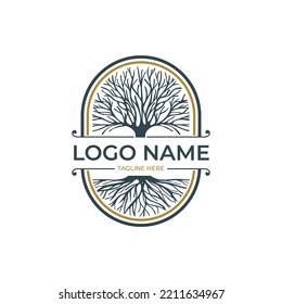 Diseño del logo del árbol. Diseño de logotipo de árbol de vintage para su negocio