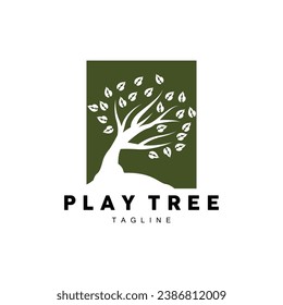 Tree Logo, Educational Tree Playground Design Simple Illustration Template