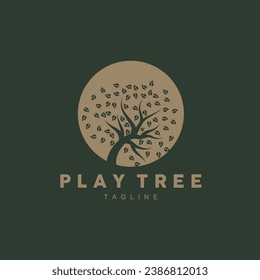 Tree Logo, Educational Tree Playground Design Simple Illustration Template