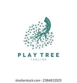 Tree Logo, Educational Tree Playground Design Simple Illustration Template