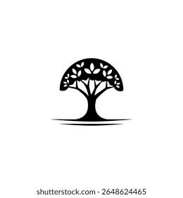 Logo del árbol con diseños orgánicos y botánicos.