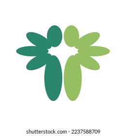 Tree logo finger icon template