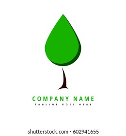 Tree. Tree logo. Flat design tree. Green Tree isolated on a white background, Vector illustration