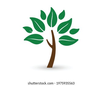 tree logo flat style design template