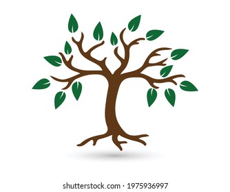 tree logo flat style design template.