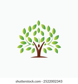 Tree logo, gree tree, leaf, nature logo fully editable vector template