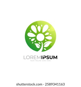 Tree logo with green color design nature, leaf icon template