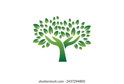 Tree logo of green ecology nature. Pro Vector
