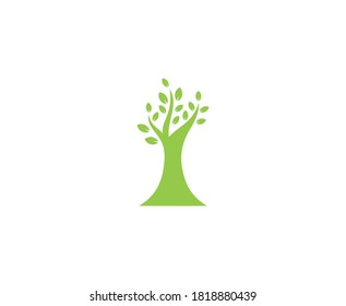 Tree logo green leaf vector 