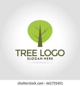 tree logo green simple modern vector illustration