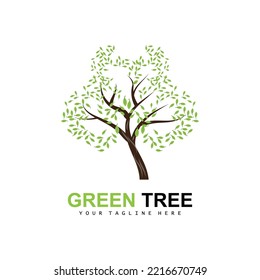 Tree Logo, Green Trees And Wood Design, Forest Illustration, Trees Kids Games