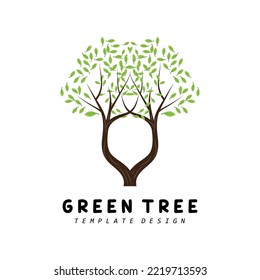 Logotipo De Árbol, Diseño De Árboles Verdes Y Madera, Ilustración Forestal, Juegos Infantiles Árboles