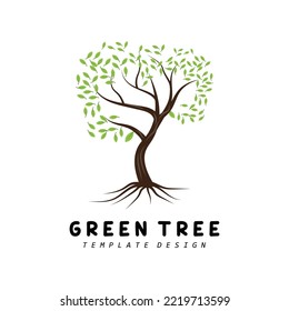 Logotipo De Árbol, Diseño De Árboles Verdes Y Madera, Ilustración Forestal, Juegos Infantiles Árboles