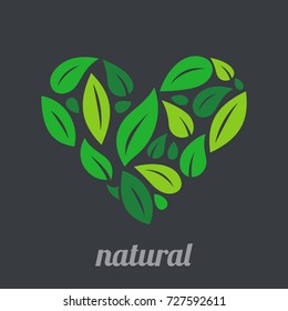 Tree Logo heart shape design vector template.Organic Natural Plant Garden Park Logotype concept icon