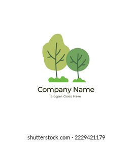 Tree logo, icon concept of a stylized tree with leaves, lends itself to being used with text