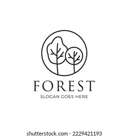 Tree logo, icon concept of a stylized tree with leaves, lends itself to being used with text