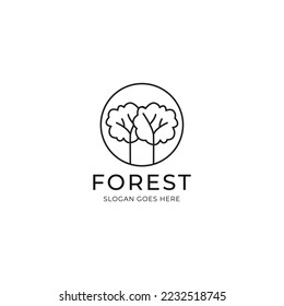 Tree logo, icon concept of a stylized tree with leaves, lends itself to being used with text