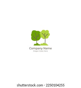 Tree logo, icon concept of a stylized tree with leaves, lends itself to being used with text