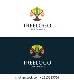 Tree logo and icon design concept.