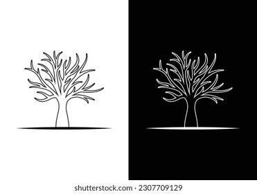 Tree logo icon design. Garden plant natural symbols template. Tree of life branches,  business sign collection. Vector illustration.
