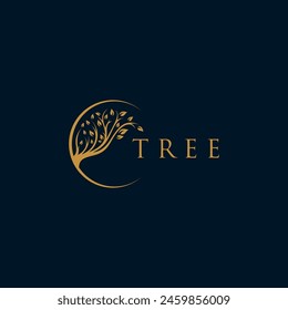 Tree logo icon design. Garden plant natural symbols template. Tree of life branch with leaves	
